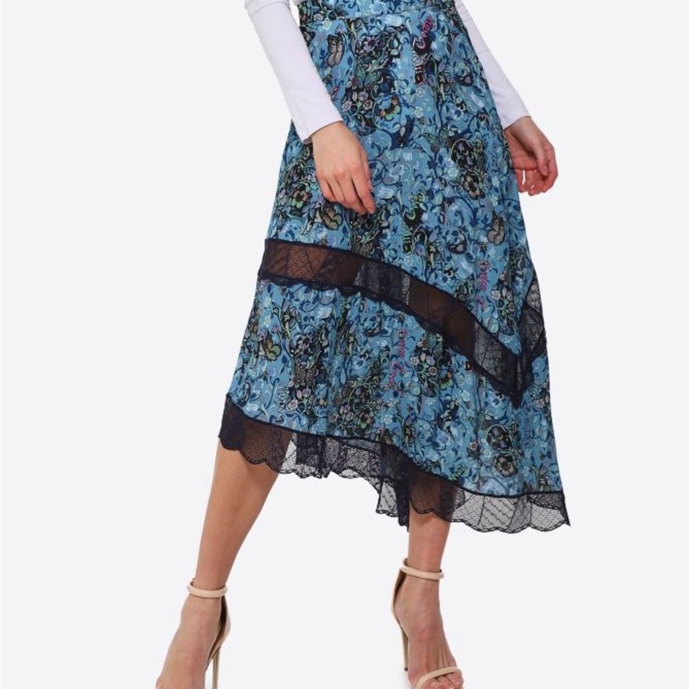 ZADIG & VOLTAIRE juliet bohemian patch maxi lace trim skirt size 34 US XS